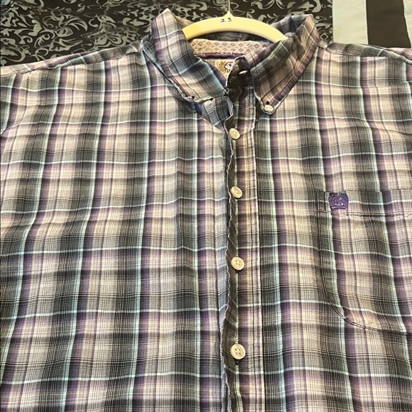 Cinch Purple & Gray Plaid Button-Down Shirt - Picture 9 of 10